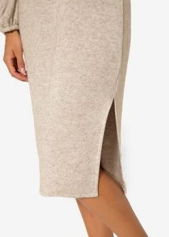 Super Soft Jerseykleid In Midilänge - Taupe -Sassyclassy SassyClassy kleid taupe S3209K6374 1BXpIWKuxdQOZR