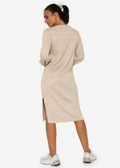 Super Soft Jerseykleid In Midilänge - Taupe -Sassyclassy SassyClassy kleid taupe S3209K6374 4HJWpN9bbfoCFu