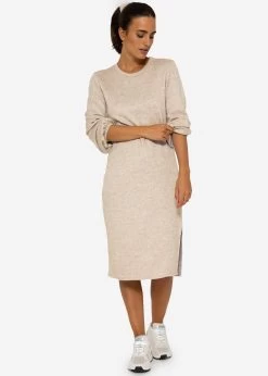 Super Soft Jerseykleid In Midilänge - Taupe -Sassyclassy SassyClassy kleid taupe S3209K6374 6l818dJiLDD53B