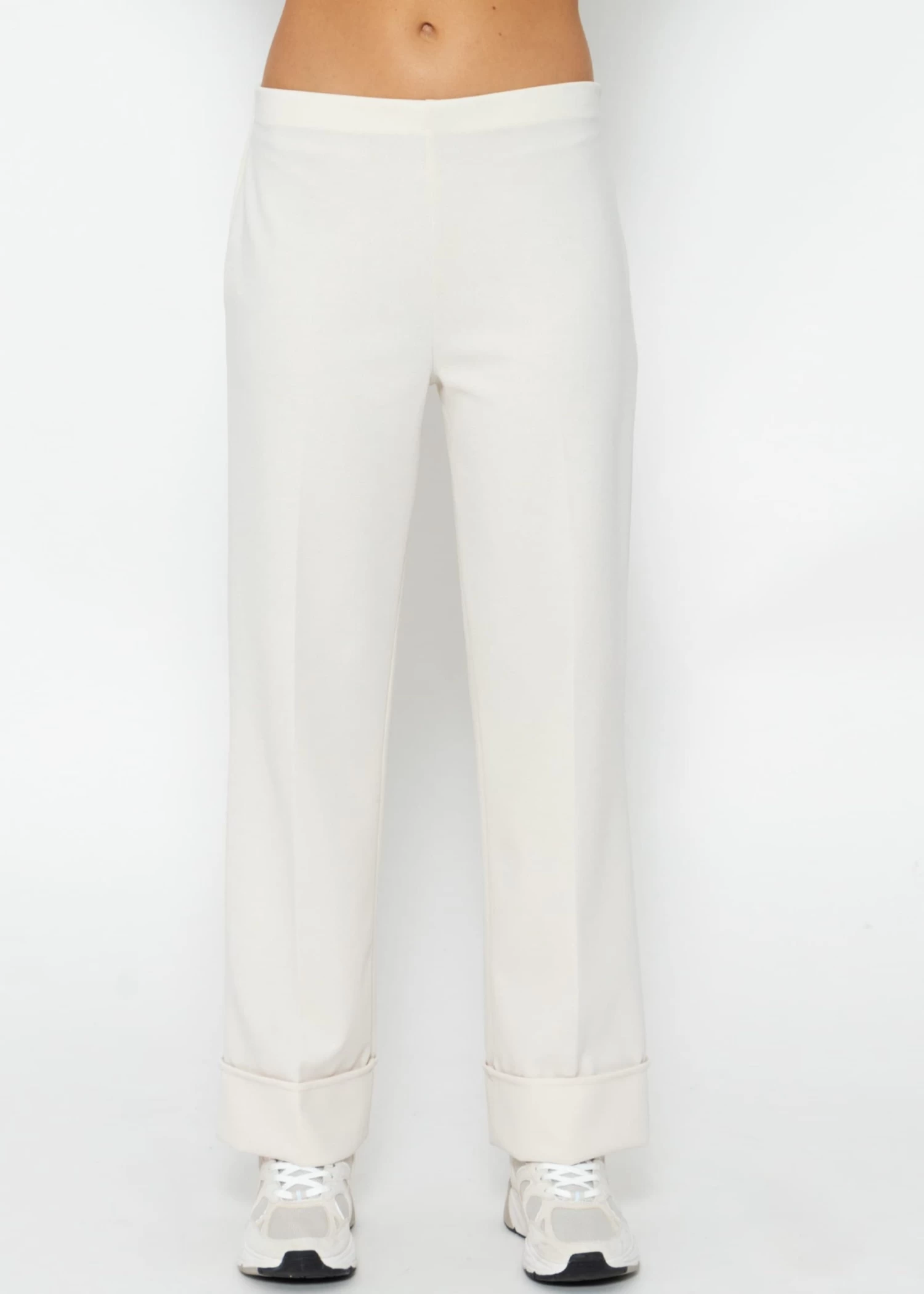 Knöchellange Hose Mit Aufschlag - Offwhite 3 Knöchellange Hose Mit Aufschlag - Offwhite