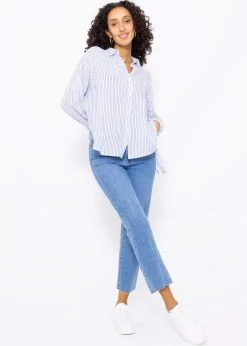 Knöchellange Straight Leg Jeans - Blau 12 Knöchellange Straight Leg Jeans - Blau -Sassyclassy SassyClassy knochellange straight leg jeans blau S4201D6777