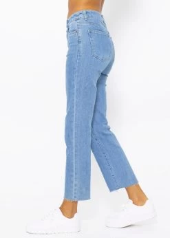 Knöchellange Straight Leg Jeans - Blau 14 Knöchellange Straight Leg Jeans - Blau -Sassyclassy SassyClassy knochellange straight leg jeans blau S4201D6777 3