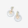 Kreis Ohrstecker Mit Glitzer Stein - Weiß -Sassyclassy SassyClassy kreisohrstecker mit funkelndem steinchen gold S4202AO9037 1