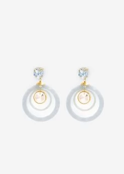 Kreis Ohrstecker Mit Glitzer Stein - Weiß 9 Kreis Ohrstecker Mit Glitzer Stein - Weiß -Sassyclassy SassyClassy kreisohrstecker mit funkelndem steinchen gold S4202AO9037