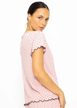 Kurzarm Schlafshirt Mit Pünktchen - Rosa 13 Kurzarm Schlafshirt Mit Pünktchen - Rosa -Sassyclassy SassyClassy kurzarm schlafshirt mit punktchen rosa S3209NI6333 3