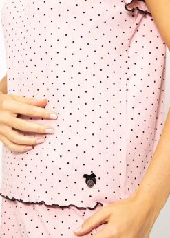 Kurzarm Schlafshirt Mit Pünktchen - Rosa 15 Kurzarm Schlafshirt Mit Pünktchen - Rosa -Sassyclassy SassyClassy kurzarm schlafshirt mit punktchen rosa S3209NI6333 5