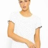 Kurzarm Schlafshirt Mit Pünktchen - Weiß -Sassyclassy SassyClassy kurzarm schlafshirt mit punktchen weiss S3209NI6331 5