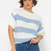 Kurzarm Streifenpullover - Blau-offwhite -Sassyclassy SassyClassy kurzarm streifenpullover blau offwhite S4203P6841 5
