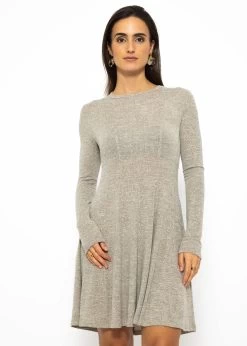 Langarm Jerseykleid - Beige -Sassyclassy SassyClassy langarm jerseykleid beige S3208K6193 3