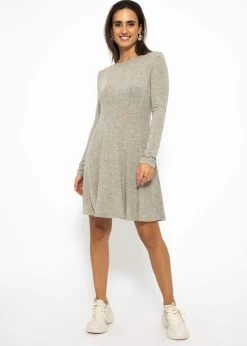 Langarm Jerseykleid - Beige -Sassyclassy SassyClassy langarm jerseykleid beige S3208K6193 4