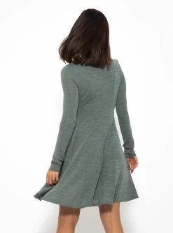 Langarm Jerseykleid - Khaki -Sassyclassy SassyClassy langarm jerseykleid khaki S3210K6504 2