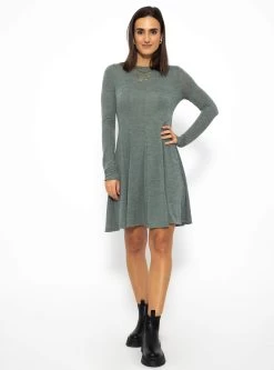 Langarm Jerseykleid - Khaki -Sassyclassy SassyClassy langarm jerseykleid khaki S3210K6504 3