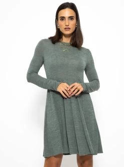 Langarm Jerseykleid - Khaki -Sassyclassy SassyClassy langarm jerseykleid khaki S3210K6504 5