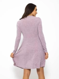 Langarm Jerseykleid - Rosa Melange -Sassyclassy SassyClassy langarm jerseykleid rosa melange S3210K6503 1