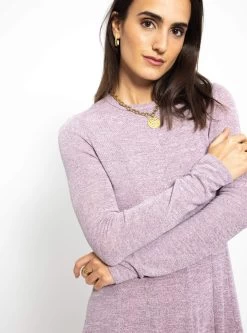 Langarm Jerseykleid - Rosa Melange -Sassyclassy SassyClassy langarm jerseykleid rosa melange S3210K6503 2