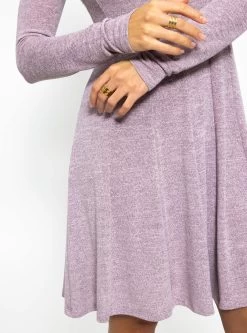 Langarm Jerseykleid - Rosa Melange -Sassyclassy SassyClassy langarm jerseykleid rosa melange S3210K6503 3