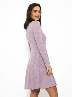 Langarm Jerseykleid - Rosa Melange -Sassyclassy SassyClassy langarm jerseykleid rosa melange S3210K6503 4