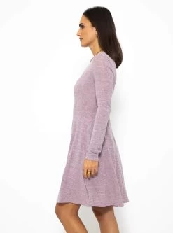 Langarm Jerseykleid - Rosa Melange -Sassyclassy SassyClassy langarm jerseykleid rosa melange S3210K6503 7