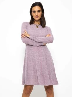 Langarm Jerseykleid - Rosa Melange -Sassyclassy SassyClassy langarm jerseykleid rosa melange S3210K6503 8