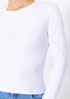 Langarmshirt Mit Diagonaler Biese, Offwhite 15 Langarmshirt Mit Diagonaler Biese, Offwhite -Sassyclassy SassyClassy langarm shirt mit diagonaler biese weiss S3207B6011 2