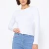 Langarmshirt Mit Diagonaler Biese, Offwhite 1 Langarmshirt Mit Diagonaler Biese, Offwhite -Sassyclassy SassyClassy langarm shirt mit diagonaler biese weiss S3207B6011 5