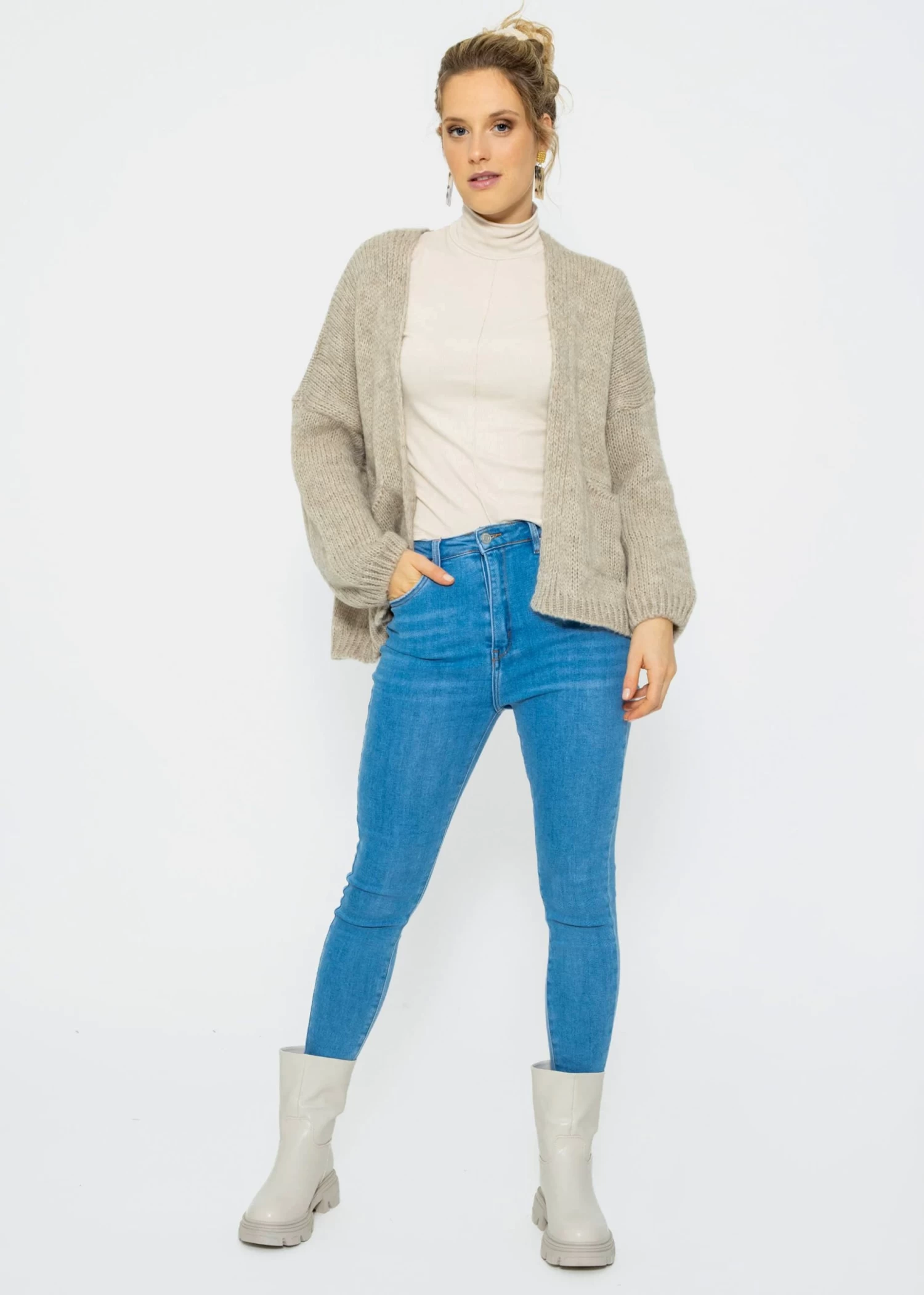 Langarmshirt Mit Rollkragen - Beige 4 Langarmshirt Mit Rollkragen - Beige – Bild 2