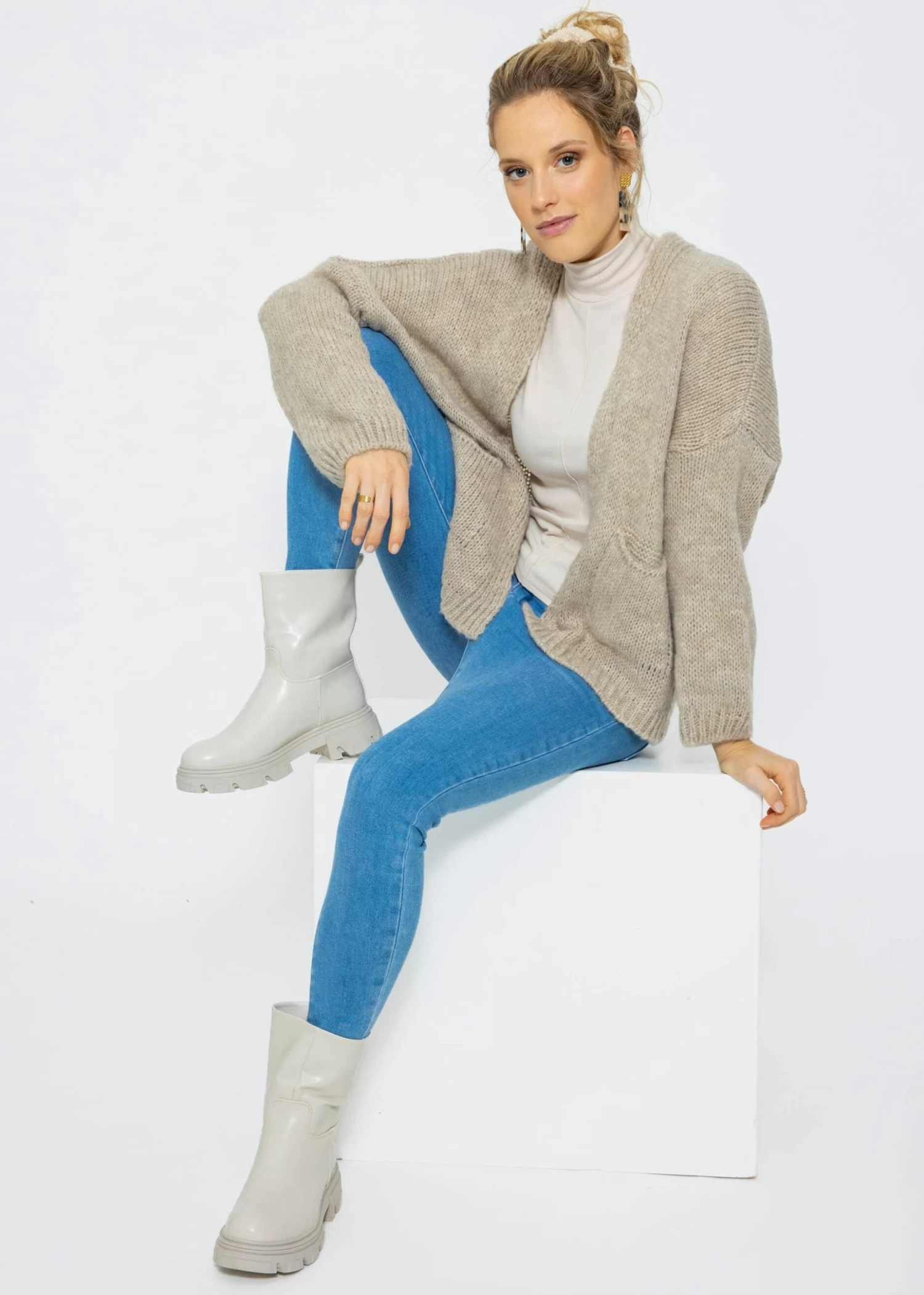 Langarmshirt Mit Rollkragen - Beige 6 Langarmshirt Mit Rollkragen - Beige – Bild 4