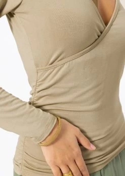 Langarmshirt Mit Wickel-Optik - Beige 18 Langarmshirt Mit Wickel-Optik - Beige -Sassyclassy SassyClassy langarmshirt mit wickel optik beige S4201G6772 8