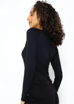 Langarmshirt Mit Wickel-Optik - Schwarz 16 Langarmshirt Mit Wickel-Optik - Schwarz -Sassyclassy SassyClassy langarmshirt mit wickel optik schwarz S3209G6471 4