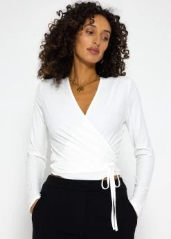 Langarmshirt Zum Wickeln, Weiß -Sassyclassy SassyClassy langarmshirt zum wickeln weiss S1204B3933 2