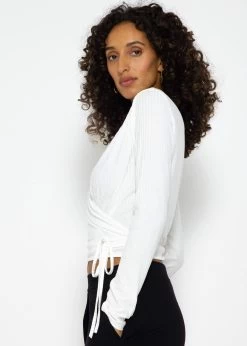 Langarmshirt Zum Wickeln, Weiß -Sassyclassy SassyClassy langarmshirt zum wickeln weiss S1204B3933 6