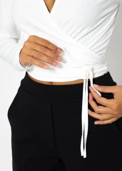 Langarmshirt Zum Wickeln, Weiß -Sassyclassy SassyClassy langarmshirt zum wickeln weiss S1204B3933 7