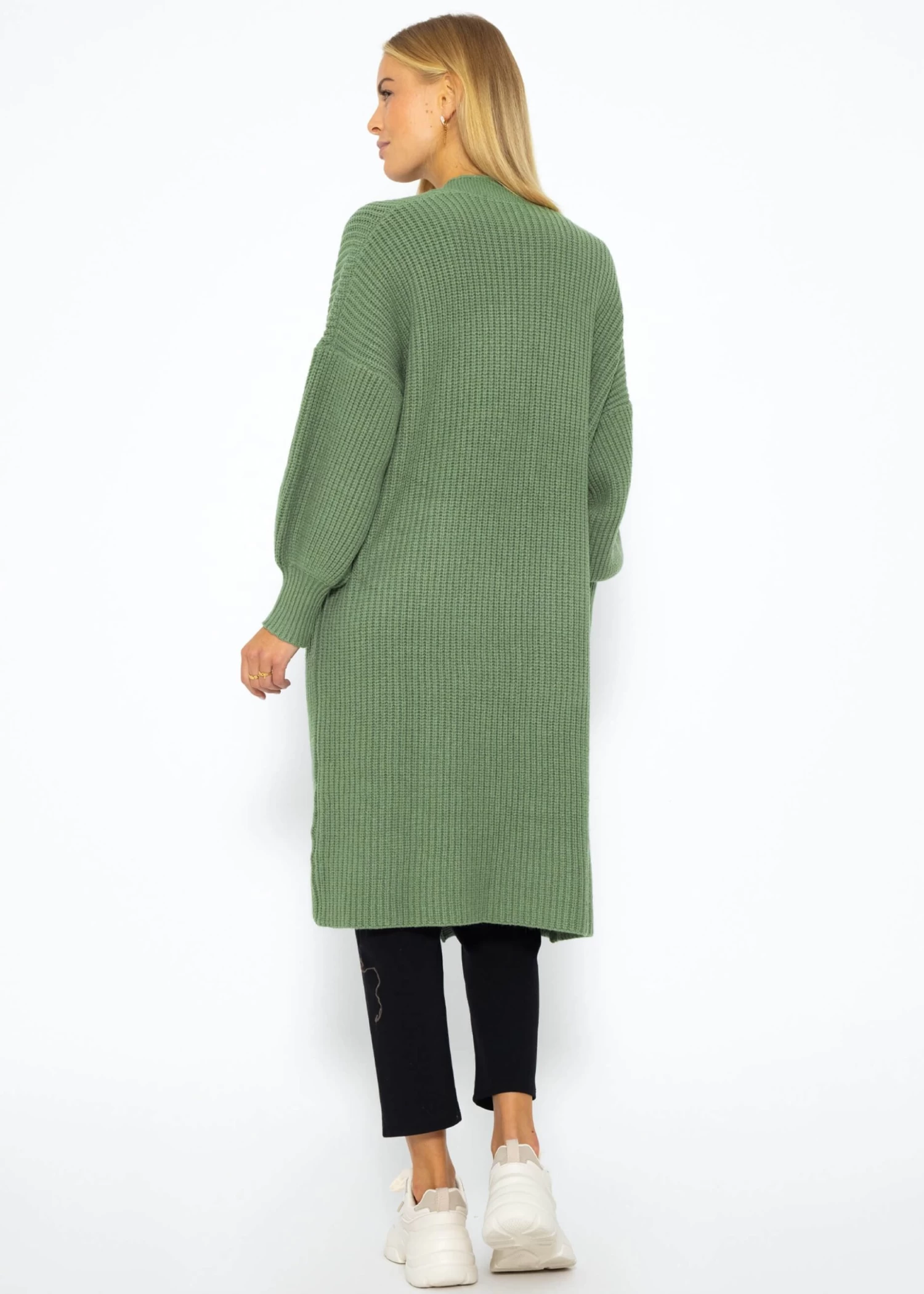 Langer Super Soft Cardigan Mit Taschen - Grün 8 Langer Super Soft Cardigan Mit Taschen - Grün – Bild 6