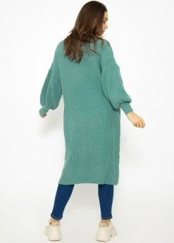 Langer Super Soft Cardigan Mit Taschen - Petrolgrün -Sassyclassy SassyClassy langer super soft cardigan mit taschen petrolgrun S3210C6545 6