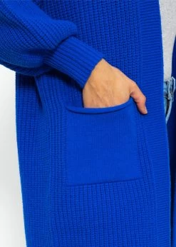 Langer Super Soft Cardigan Mit Taschen- Royalblau -Sassyclassy SassyClassy langer super soft cardigan mit taschen royalblau S3211C6629 5