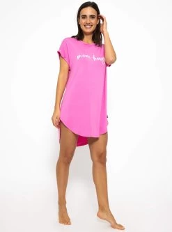 Langes Pyjamashirt Mit Print - Pink -Sassyclassy SassyClassy langes pyjamashirt mit print pink S3209NN6481 4
