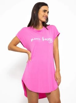 Langes Pyjamashirt Mit Print - Pink -Sassyclassy SassyClassy langes pyjamashirt mit print pink S3209NN6481 7