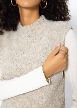 Lässiger Strick Pullunder - Beige -Sassyclassy SassyClassy lassiger strick pullunder beige S3209P6393 9