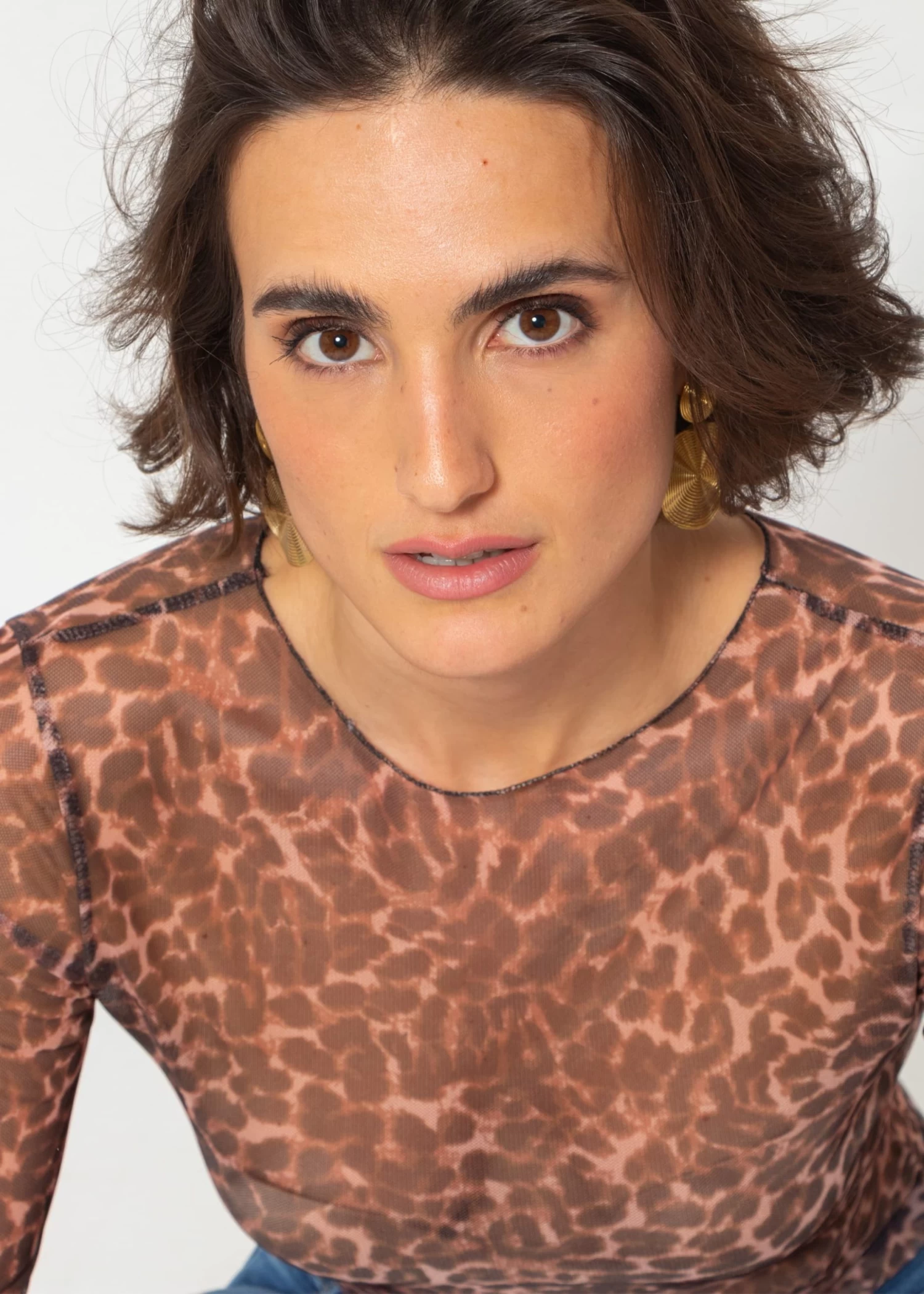 Mesh Langarmshirt Mit Leo-Print - Braun 6 Mesh Langarmshirt Mit Leo-Print - Braun – Bild 4