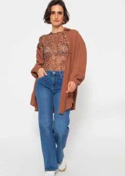 Mesh Langarmshirt Mit Leo-Print - Braun 12 Mesh Langarmshirt Mit Leo-Print - Braun -Sassyclassy SassyClassy meche langarmshirt in leo print braun S4203G6847J5RUz2lwVmkjM