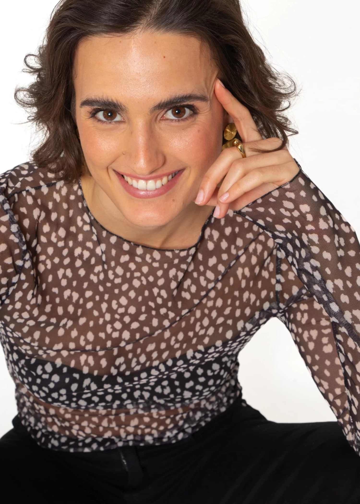 Mesh Langarmshirt Mit Print - Schwarz 4 Mesh Langarmshirt Mit Print - Schwarz – Bild 2