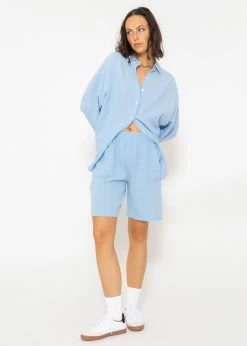 Musselin Bermuda-Shorts, Hellblau -Sassyclassy SassyClassy musselin bermuda shorts hellblau S3207S6103