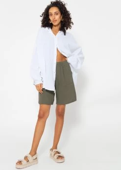 Musselin Bermuda-Shorts, Khaki -Sassyclassy SassyClassy musselin bermuda shorts khaki S2206B4848 1