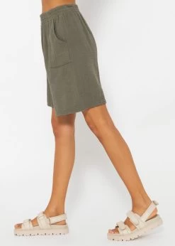 Musselin Bermuda-Shorts, Khaki -Sassyclassy SassyClassy musselin bermuda shorts khaki S2206B4848 3