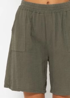 Musselin Bermuda-Shorts, Khaki -Sassyclassy SassyClassy musselin bermuda shorts khaki S2206B4848 6