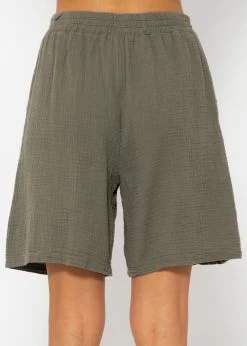 Musselin Bermuda-Shorts, Khaki -Sassyclassy SassyClassy musselin bermuda shorts khaki S2206B4848 7