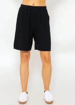 Musselin Bermuda-Shorts, Schwarz -Sassyclassy SassyClassy musselin bermuda shorts schwarz S2206B4847 2