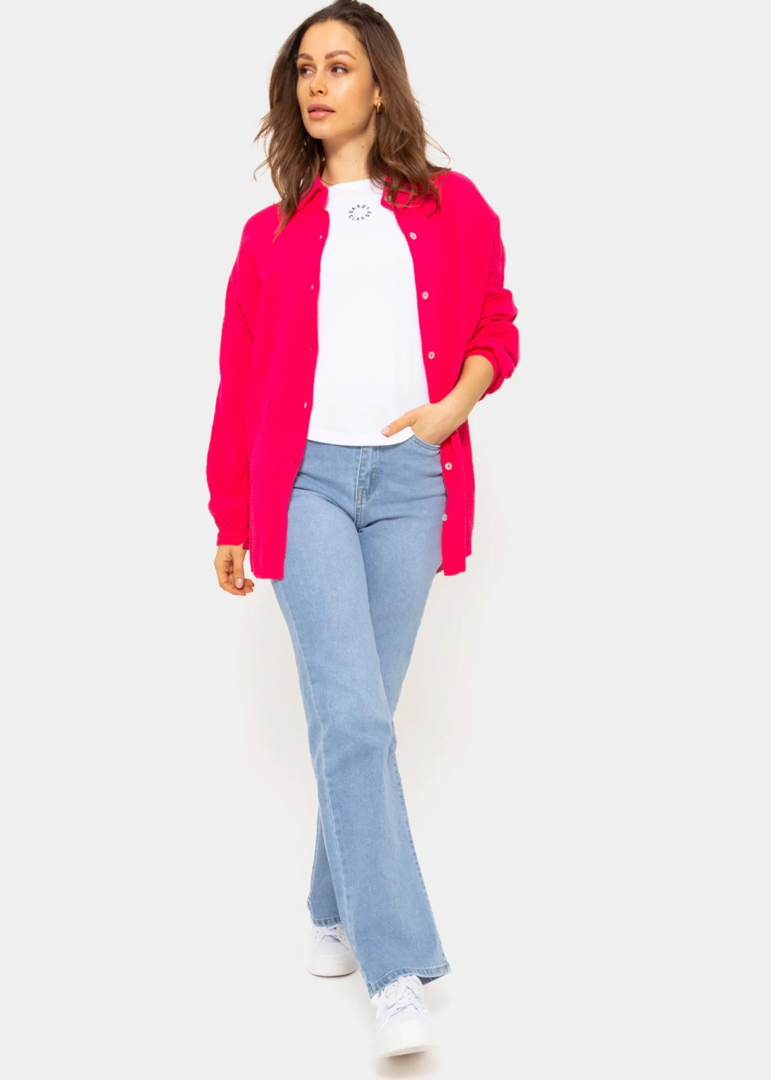 Musselin Bluse Im Regular Fit - Himbeerrot 6 Musselin Bluse Im Regular Fit - Himbeerrot – Bild 4