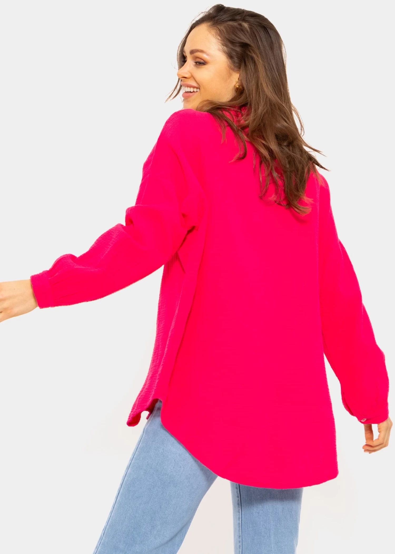 Musselin Bluse Im Regular Fit - Himbeerrot 11 Musselin Bluse Im Regular Fit - Himbeerrot – Bild 9