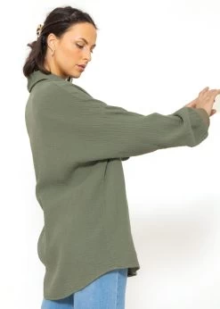 Musselin Bluse Im Regular Fit - Khaki 17 Musselin Bluse Im Regular Fit - Khaki -Sassyclassy SassyClassy musselin bluse im regular fit khaki S3207B6068 7